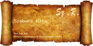 Szebeni Rita névjegykártya