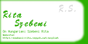 rita szebeni business card